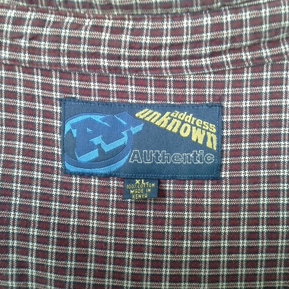 Address Unknown S/S Shirt XL Red/Brick Plaid - Picture 3 of 7